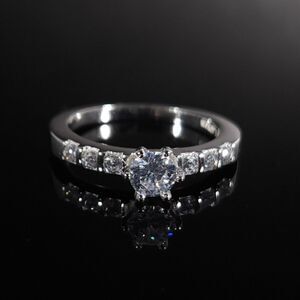 Simulated Diamond Ring in Sterling Silver Size 7